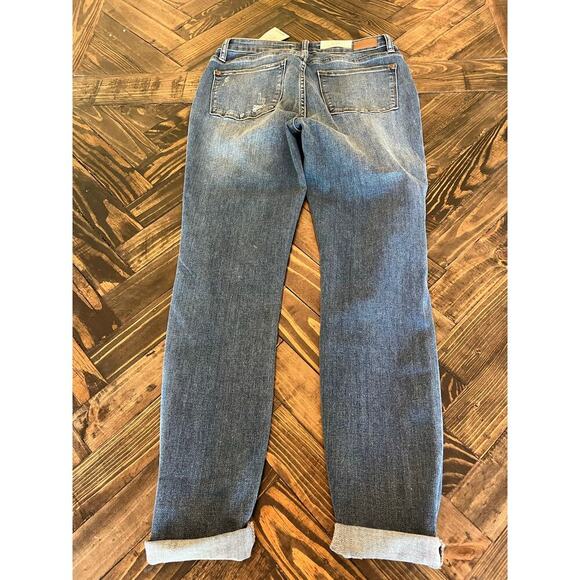 Judy Blue Jeans Skinny Women 5/27 Plaid Distressed Artsy Patchwork Boho Western - Picture 5 of 13
